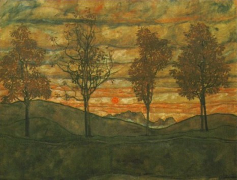 Egon Schiele - Quatre arbres - 1917